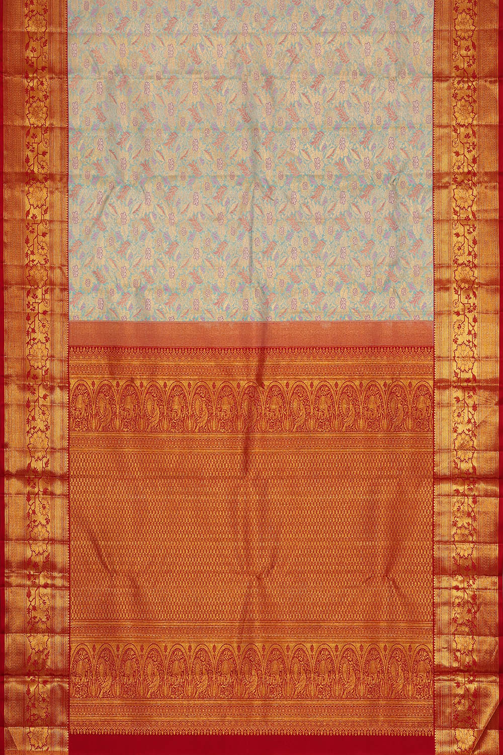Image of Pastel-Blue Kanchipattu Brocade Saree