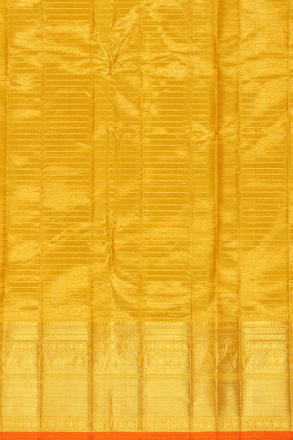 Image of Gold Kanchipattu Tissue Brocade Kattam Saree