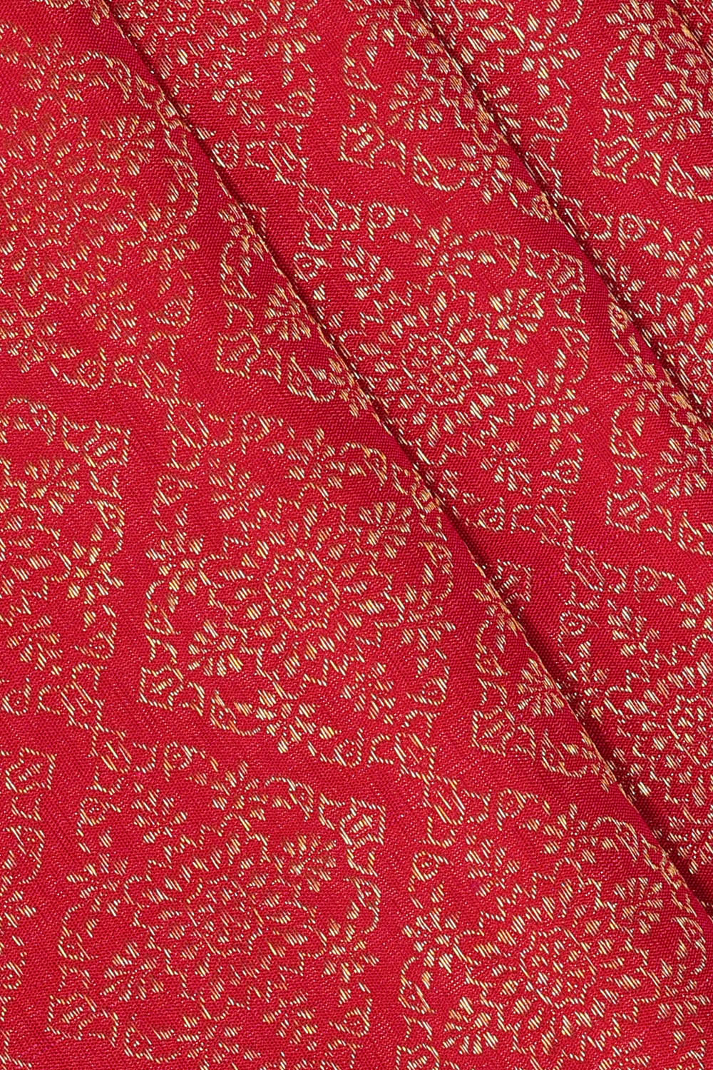 Image of Red South Silk Brocade Saree