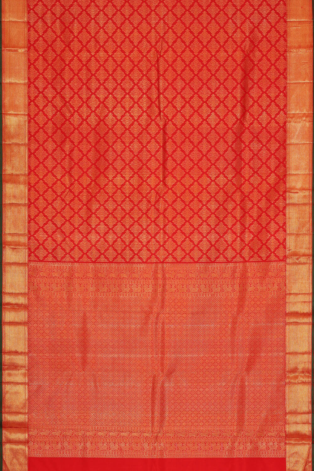 Image of Red Kanchipattu Brocade Saree