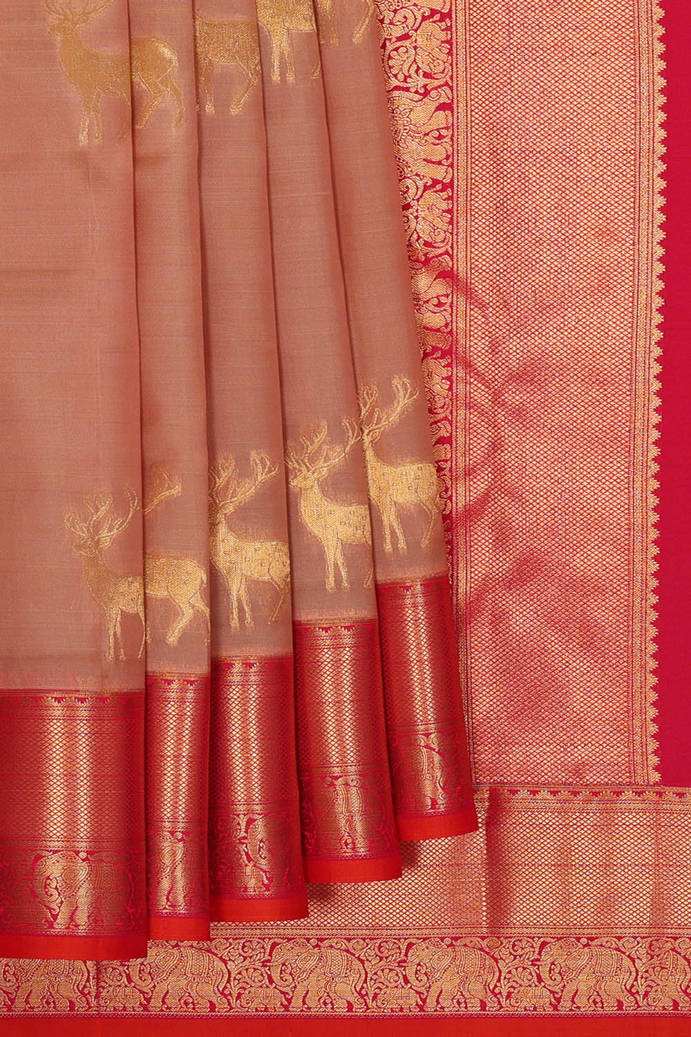 Image of Onion Pink South Silk Saree