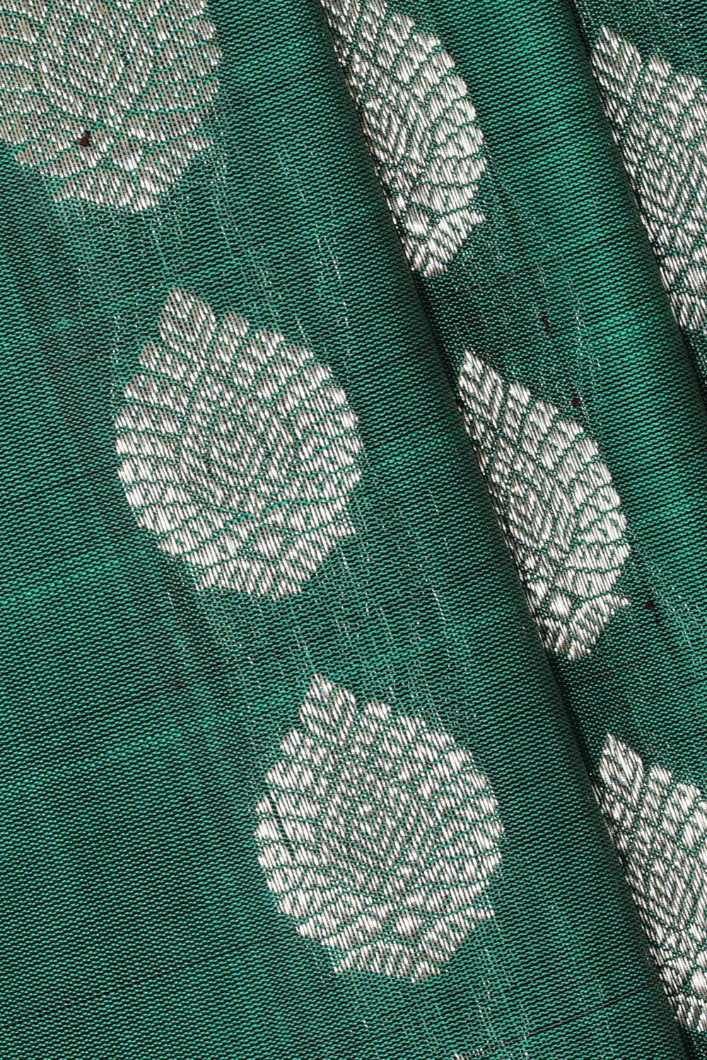 Image of Teal-Green Venkatagiri Silk Saree