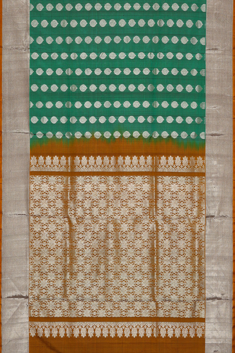 Image of Teal-Green Venkatagiri Silk Saree