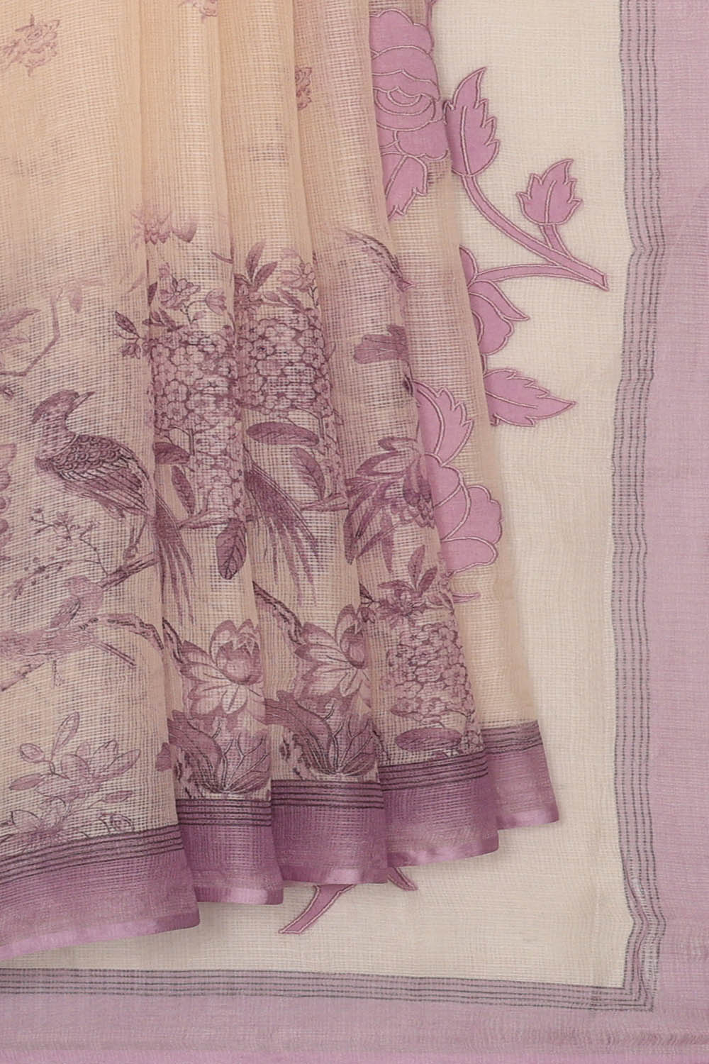 Image of Beige Kota Cotton Saree