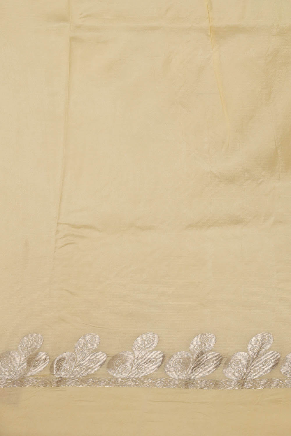 Image of Cream Kota Embroidery Cotton-Silk Saree