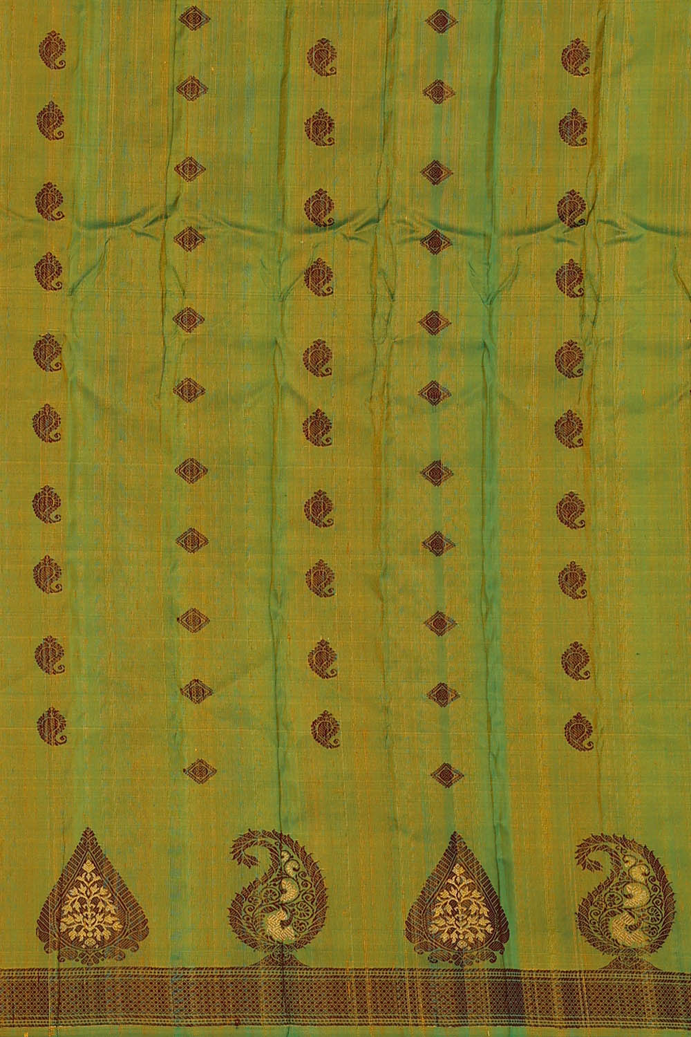 Image of Mustard Gadwal Silk Saree