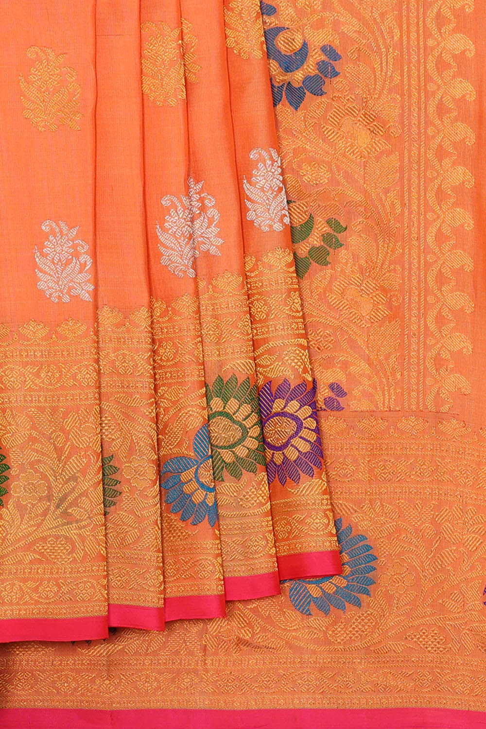 Image of Peach Gadwal Silk Saree