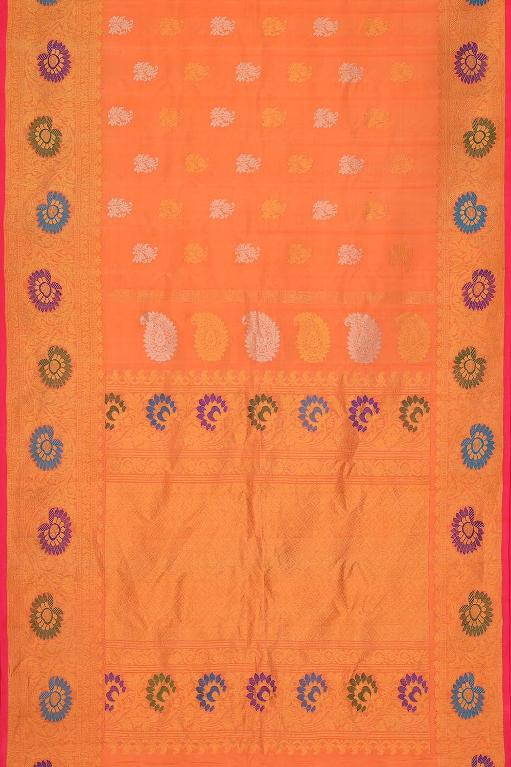 Image of Peach Gadwal Silk Saree