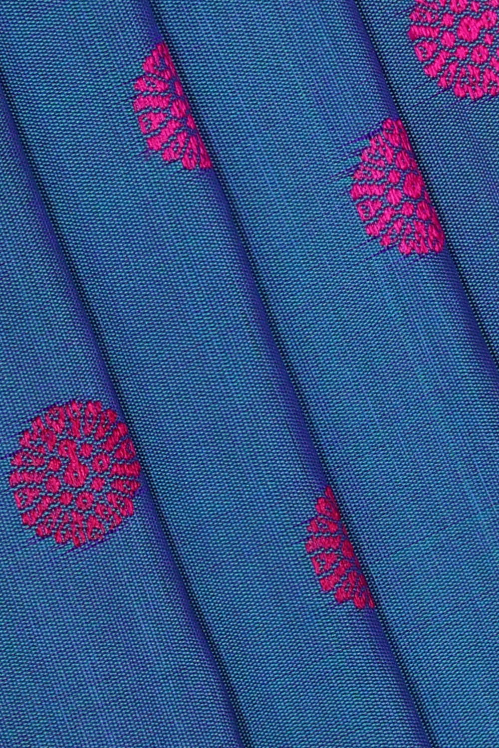 Image of Blue Gadwal Silk Saree