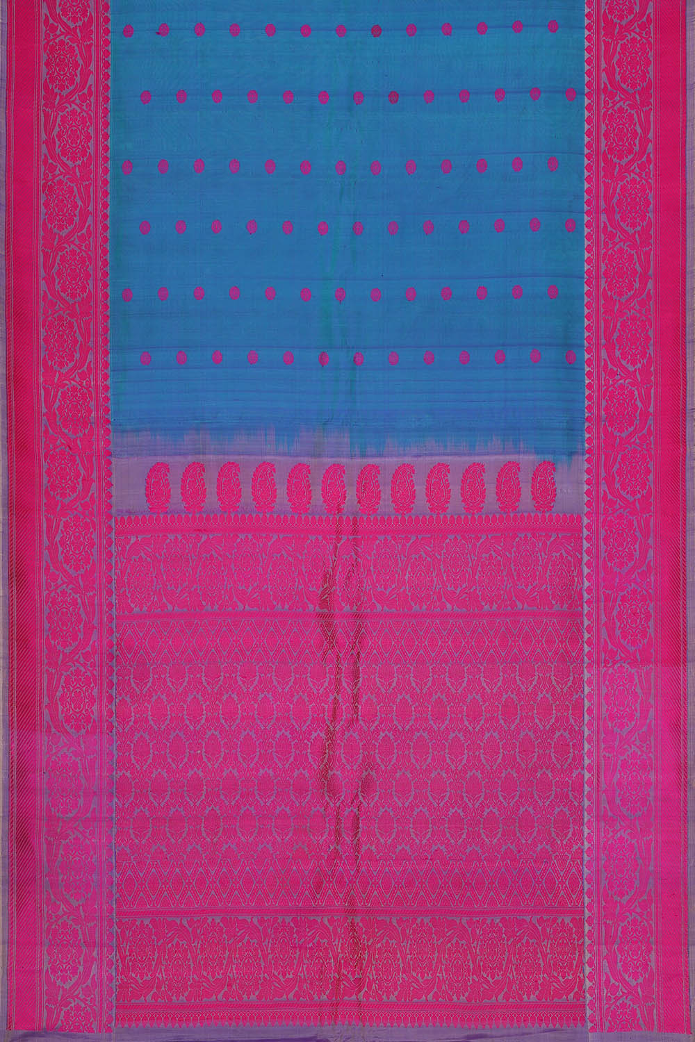 Image of Blue Gadwal Silk Saree