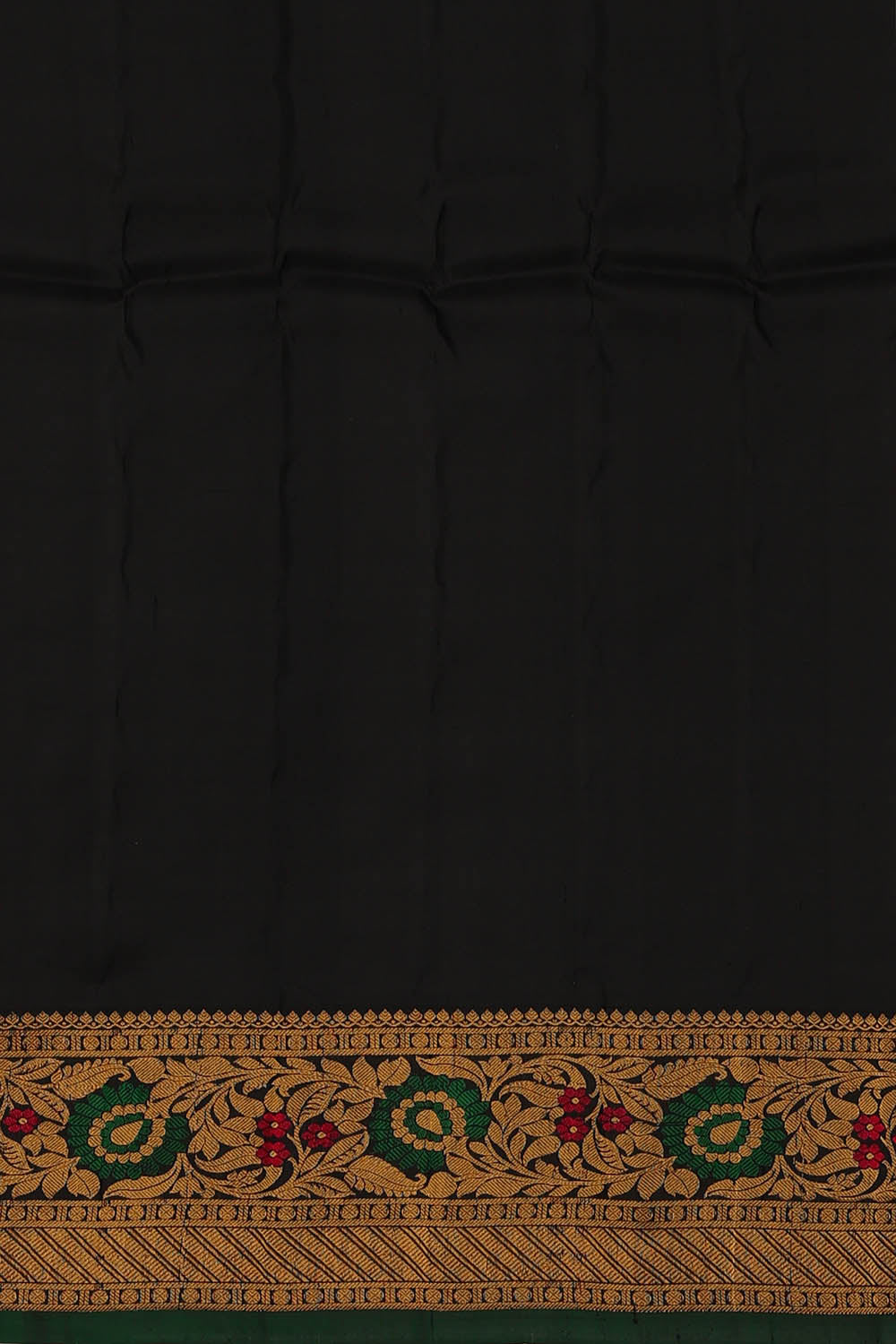 Image of Navy Blue Gadwal Silk Saree