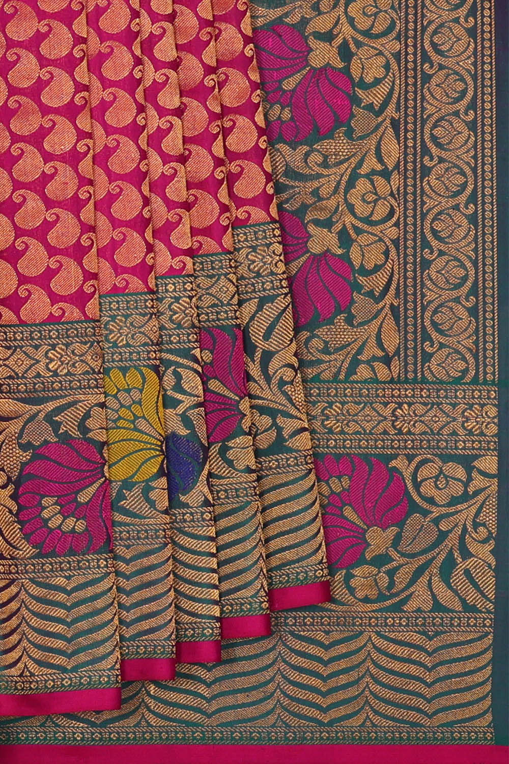 Image of Pink Gadwal Silk Saree