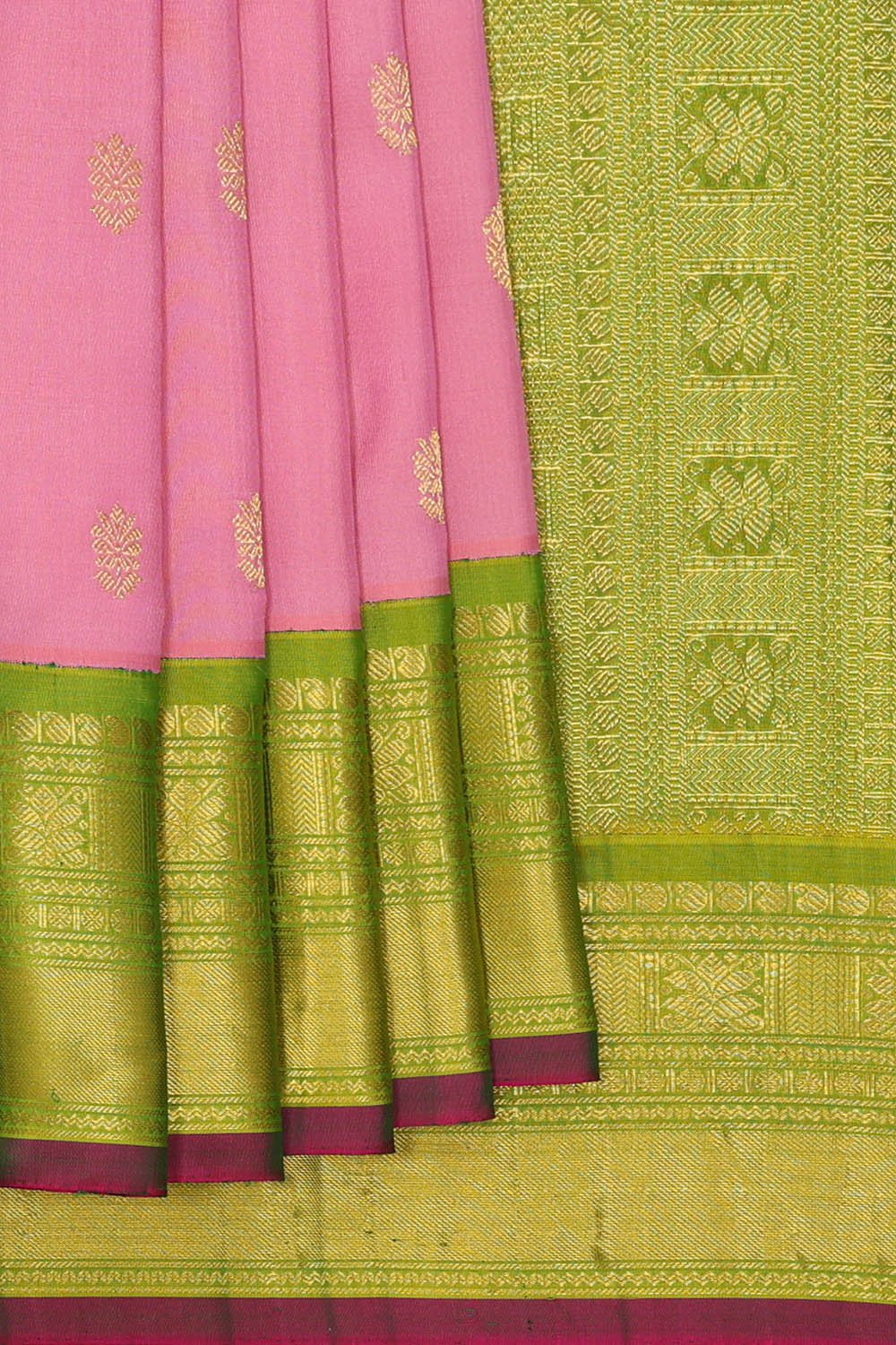 Image of Lavender Pink Gadwal Silk Saree