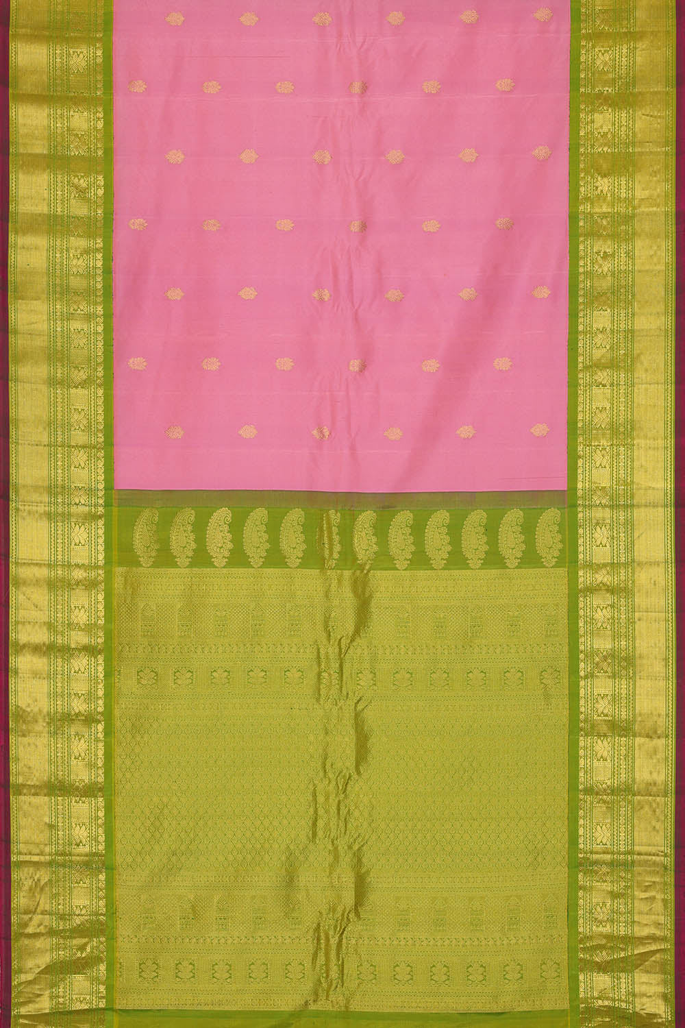Image of Lavender Pink Gadwal Silk Saree