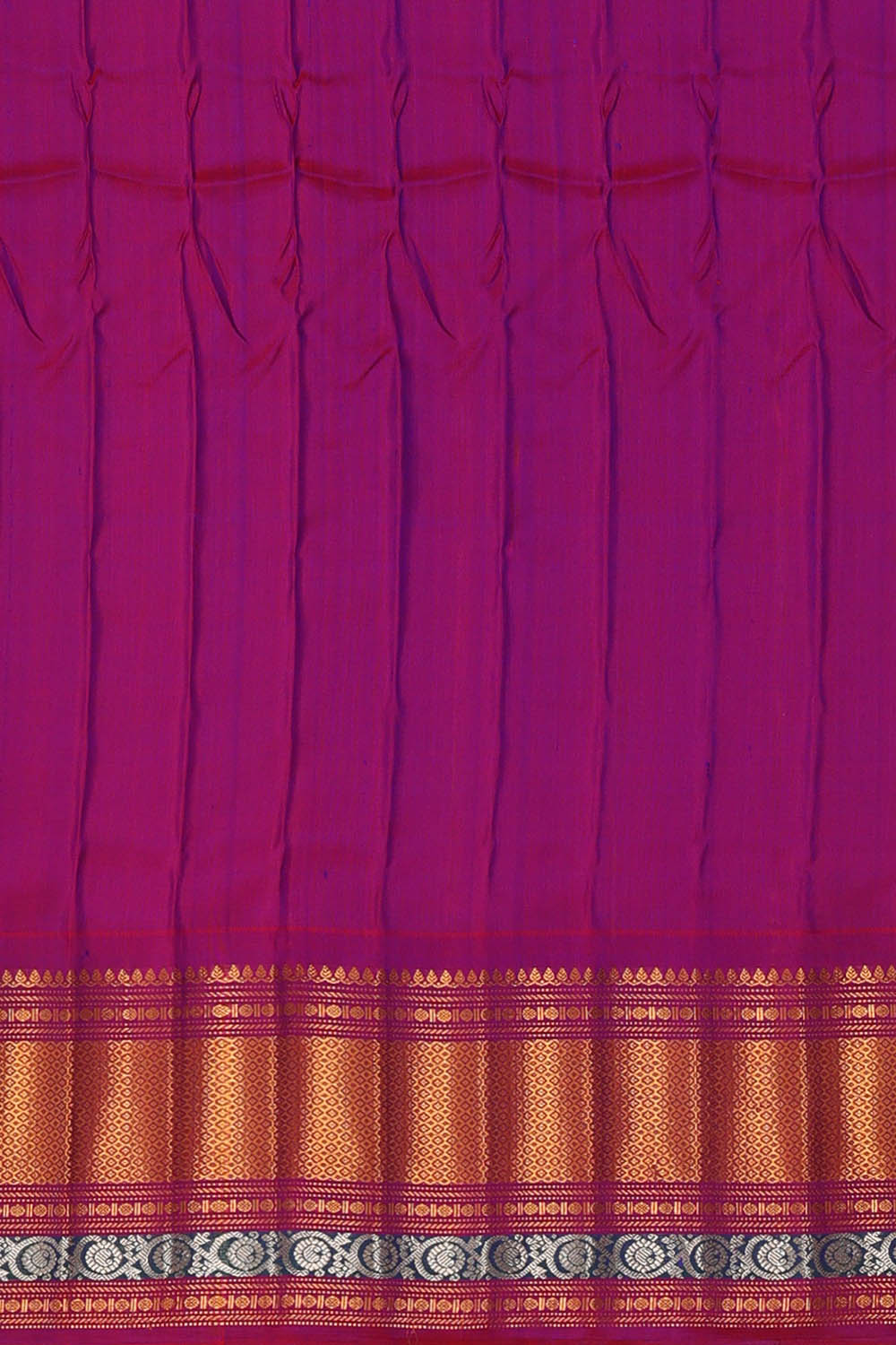 Image of Bottle Green Gadwal Silk Saree