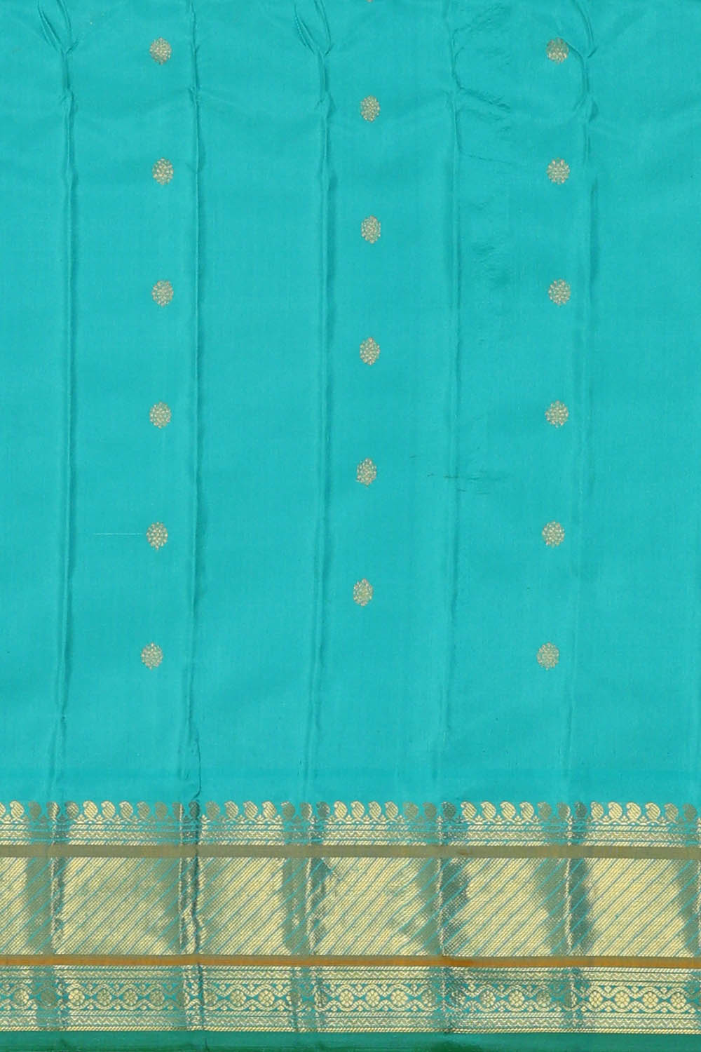Image of Bottle Green Gadwal Silk Saree