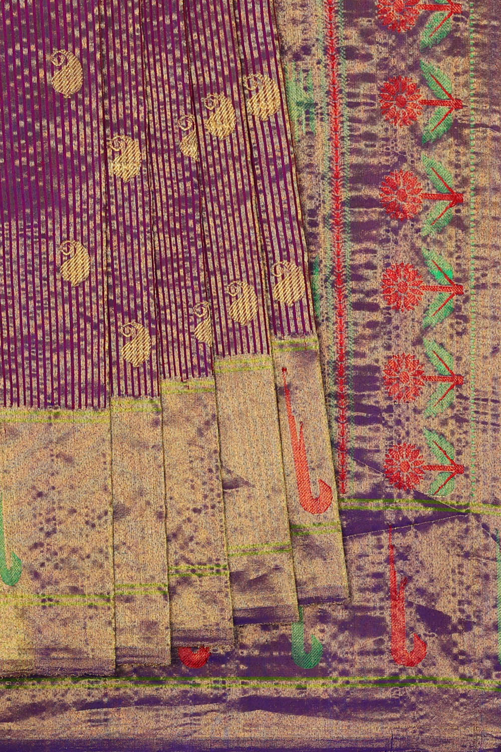 Image of Purple Gadwal Silk Saree