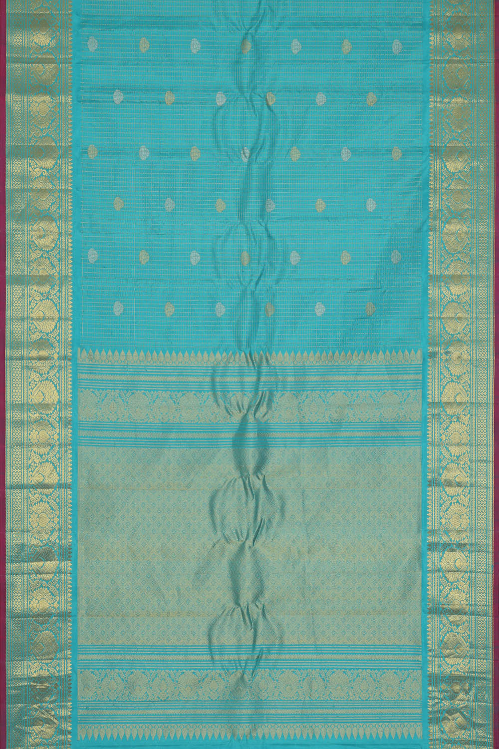 Image of Blue Gadwal Silk Saree