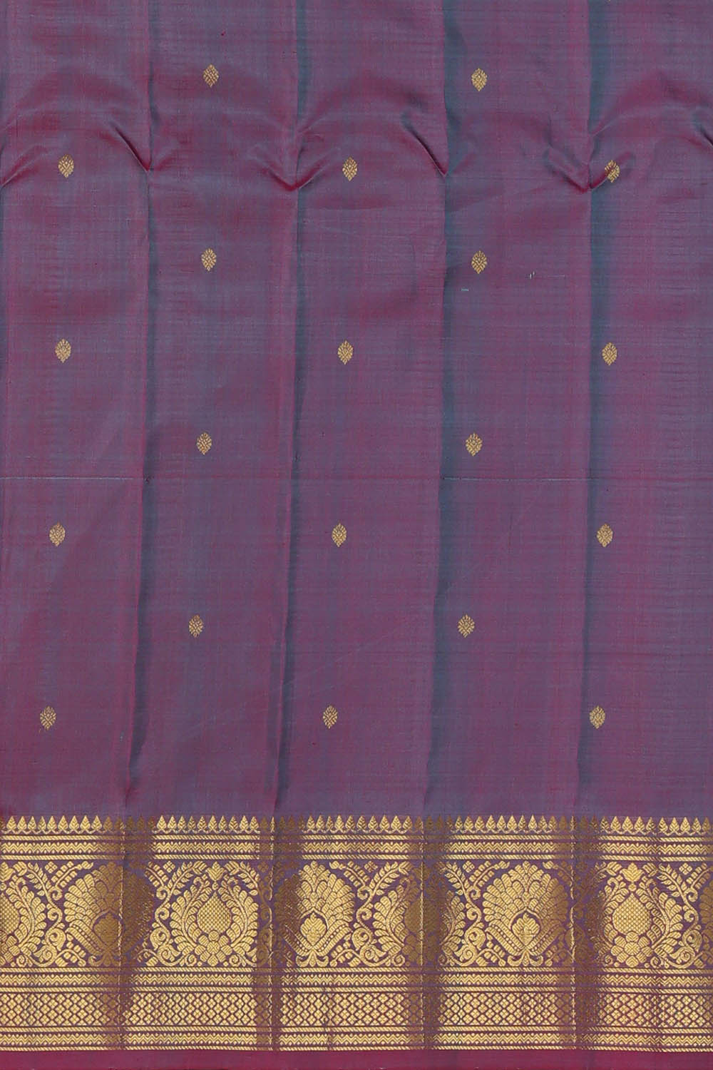 Image of Blue Gadwal Silk Saree