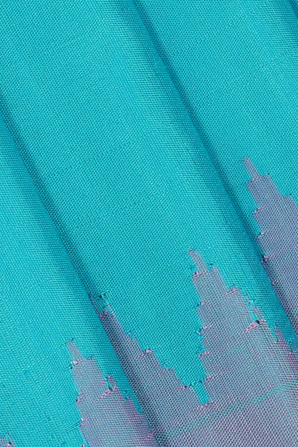 Image of Sea Blue Gadwal Silk Saree