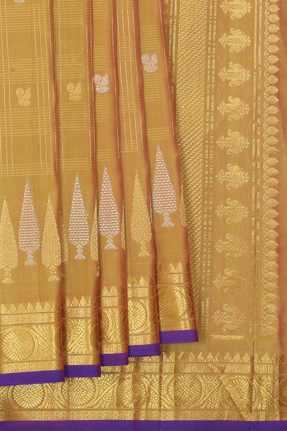 Image of Brown Gadwal Silk Saree