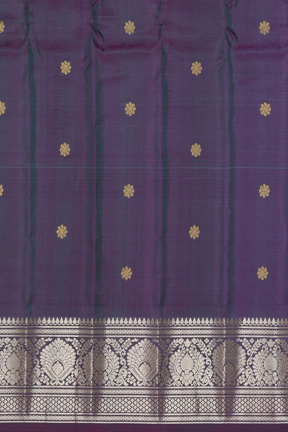 Image of Green Gadwal Silk Saree