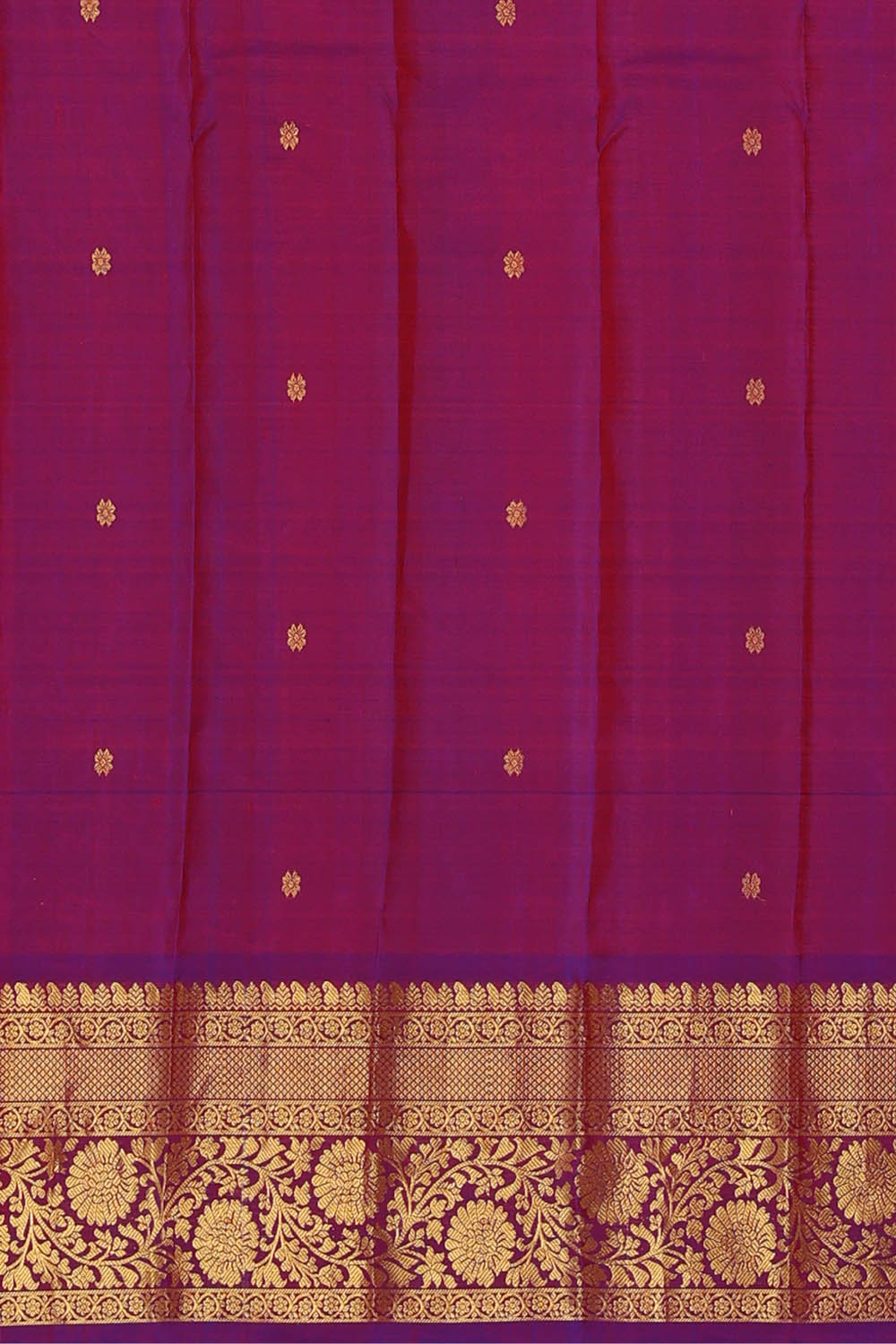 Image of Orange Gadwal Silk Kattam Saree
