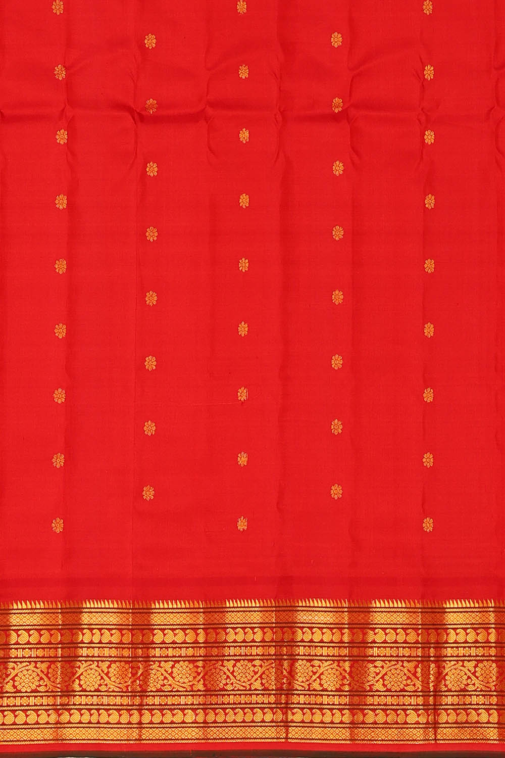 Image of Yellow Gadwal Silk Saree