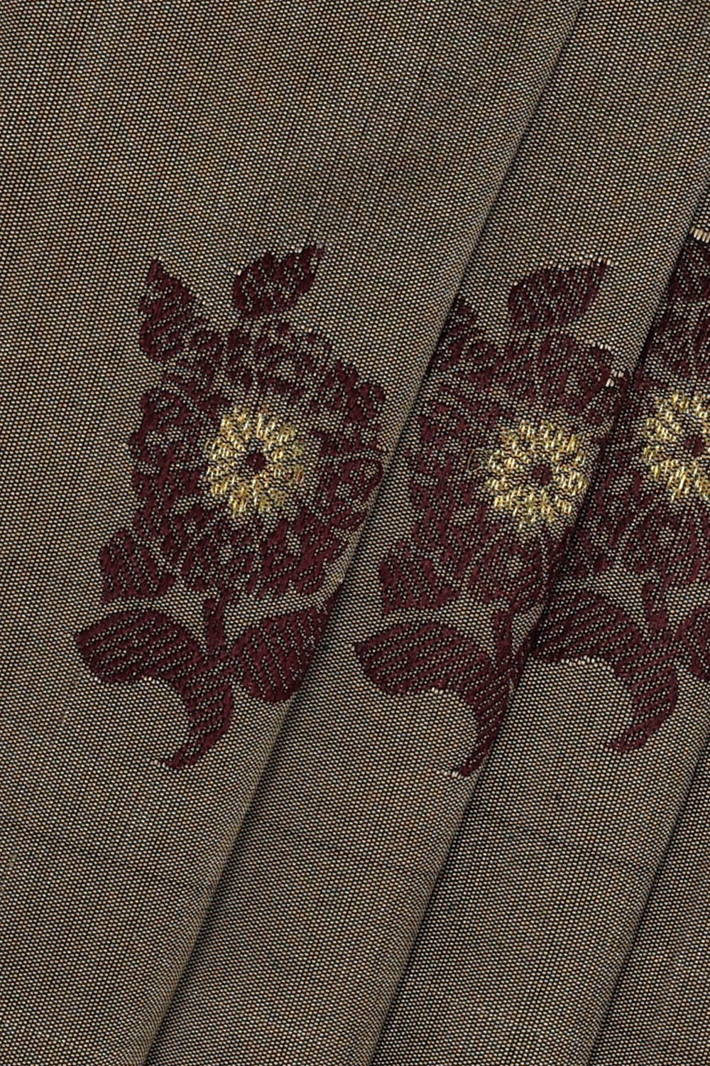Image of Grey Gadwal Silk Saree