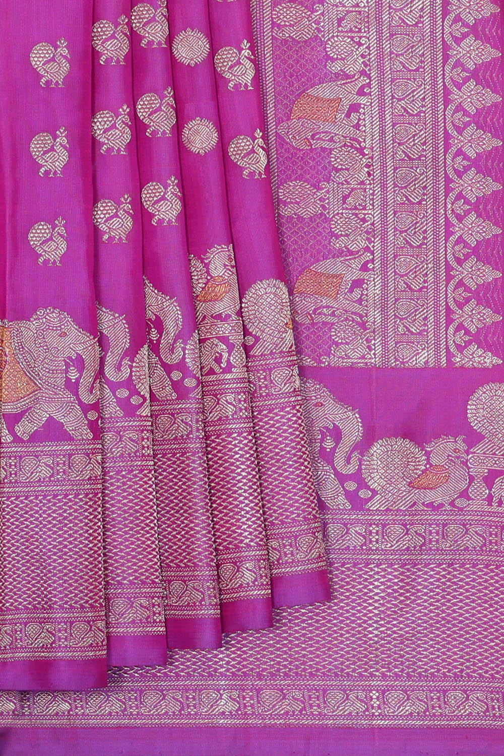 Image of Purple Gadwal Silk Saree