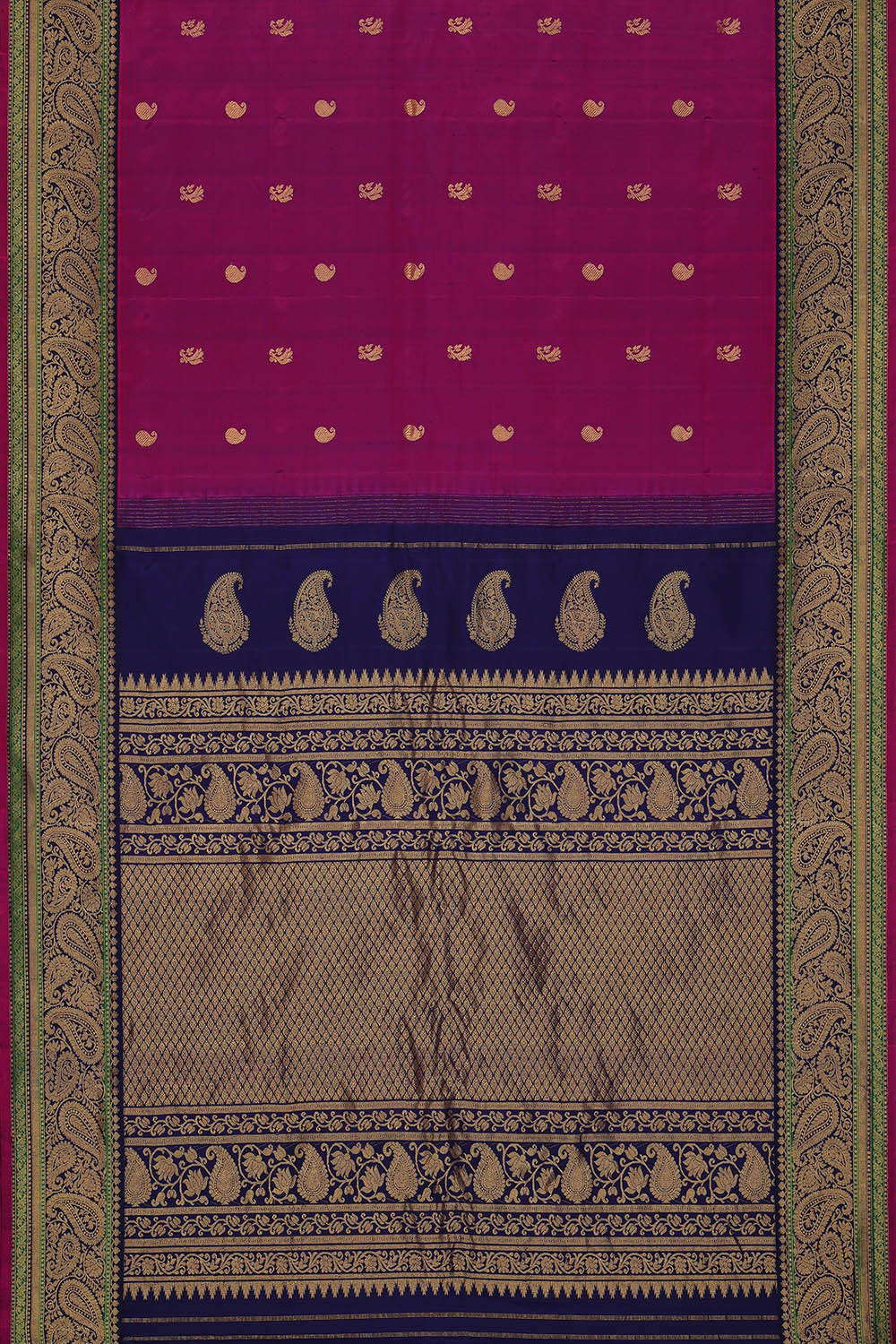 Image of Purple Gadwal Silk Saree