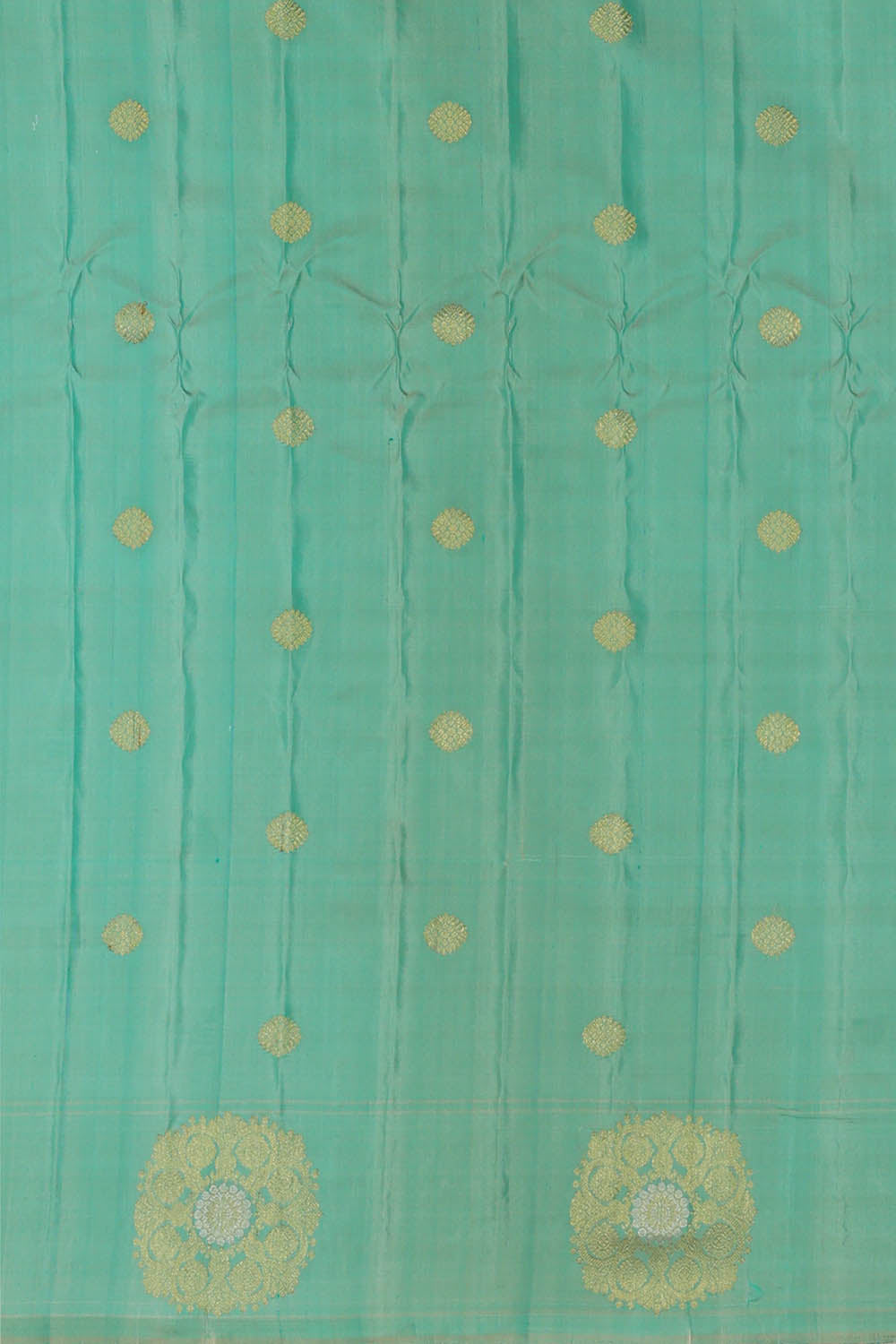 Image of Green Gadwal Silk Saree