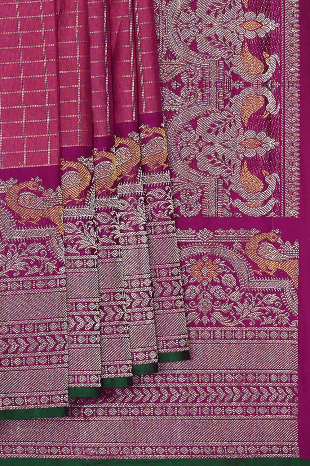 Image of Purple Gadwal Silk Saree