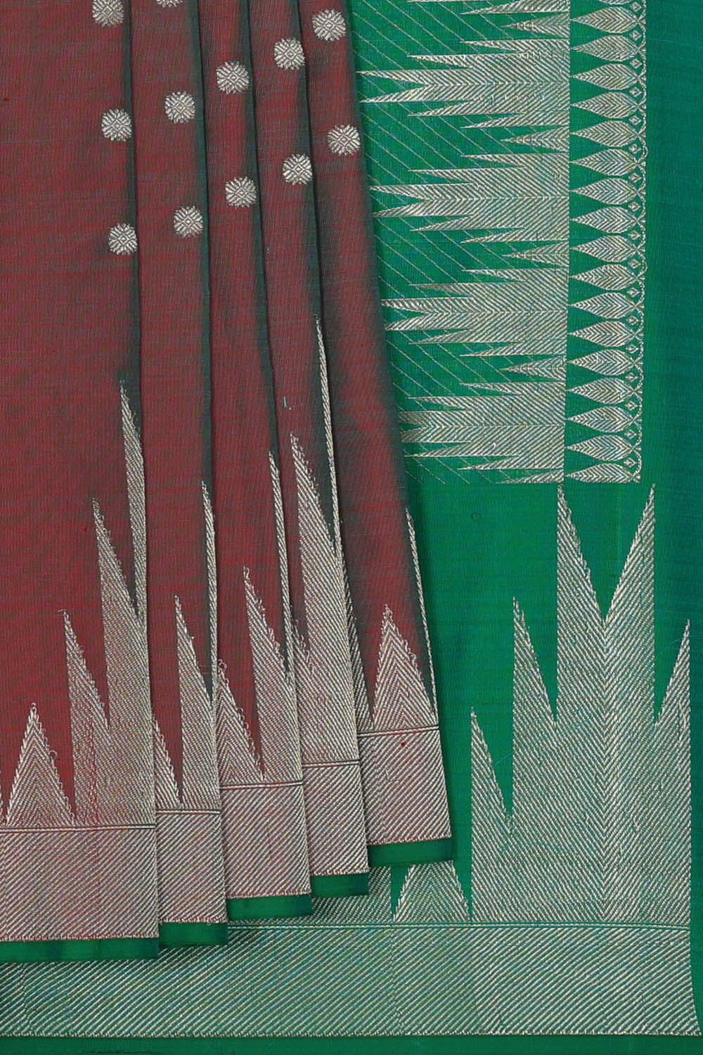 Image of Maroon Gadwal Silk Saree