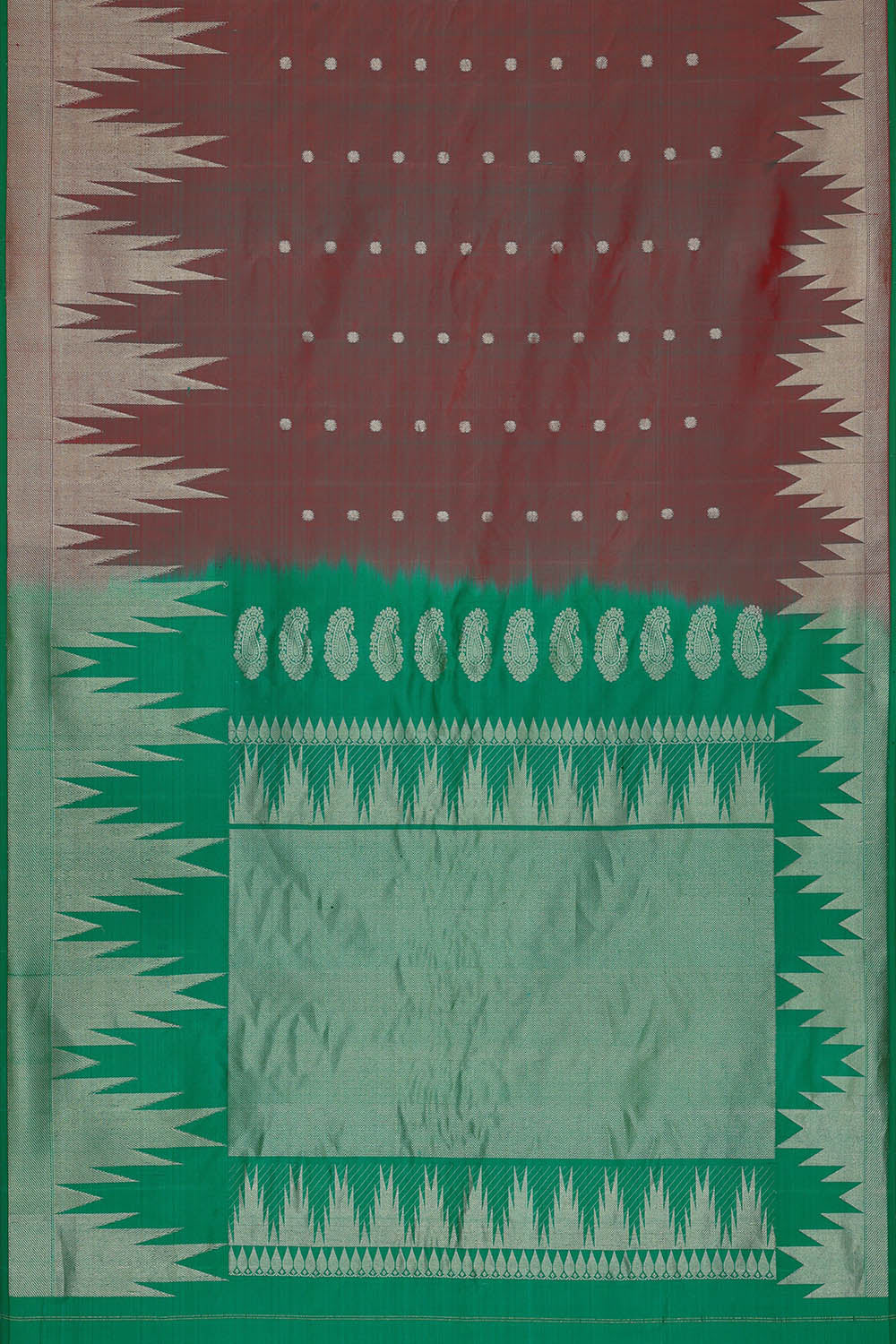 Image of Maroon Gadwal Silk Saree