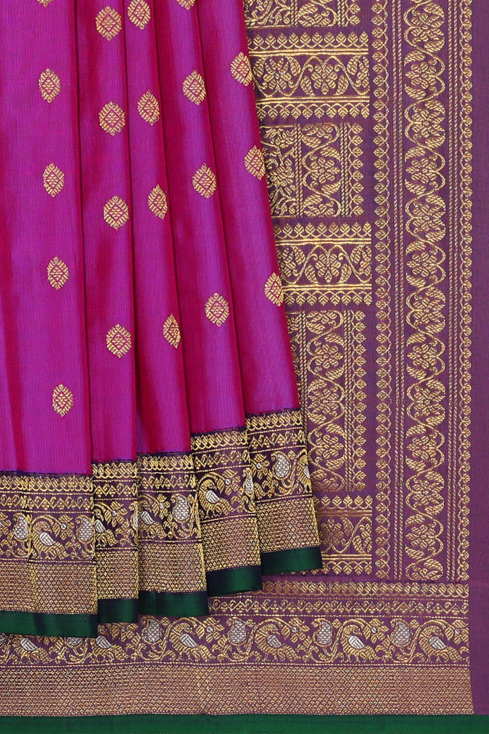 Image of Purple Gadwal Silk Saree