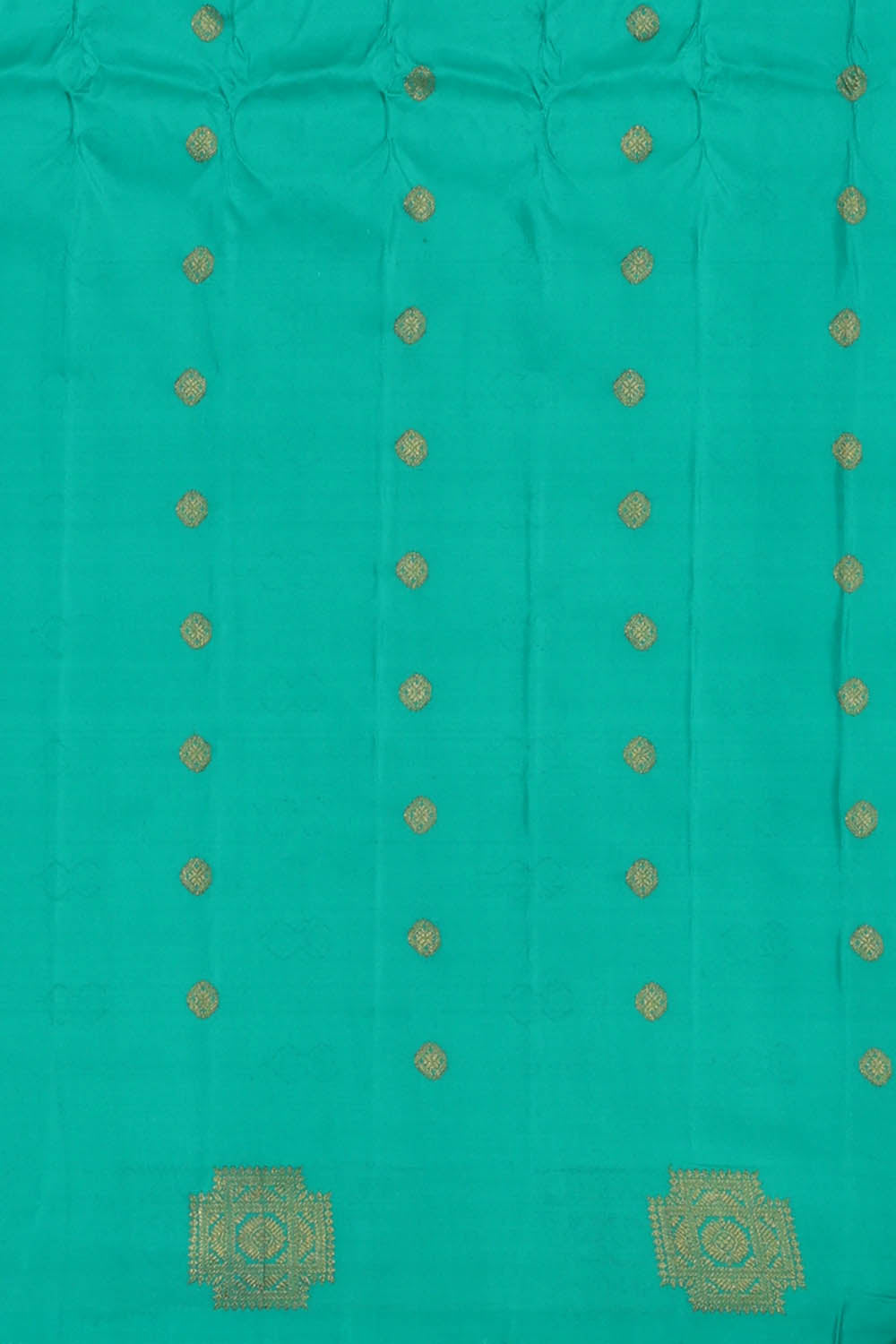 Image of Aqua Blue Gadwal Silk Saree