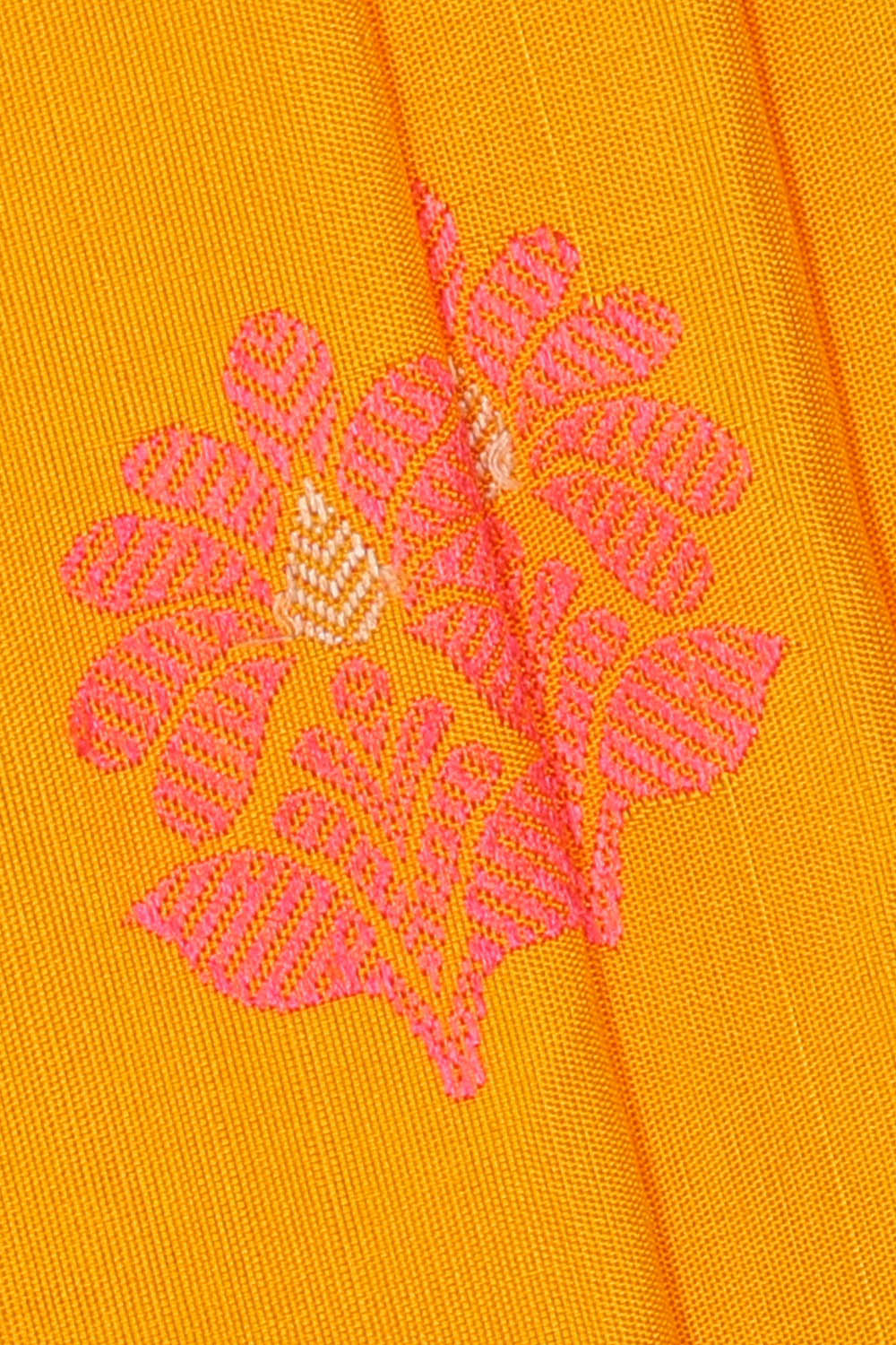 Image of Yellow Gadwal Silk Saree