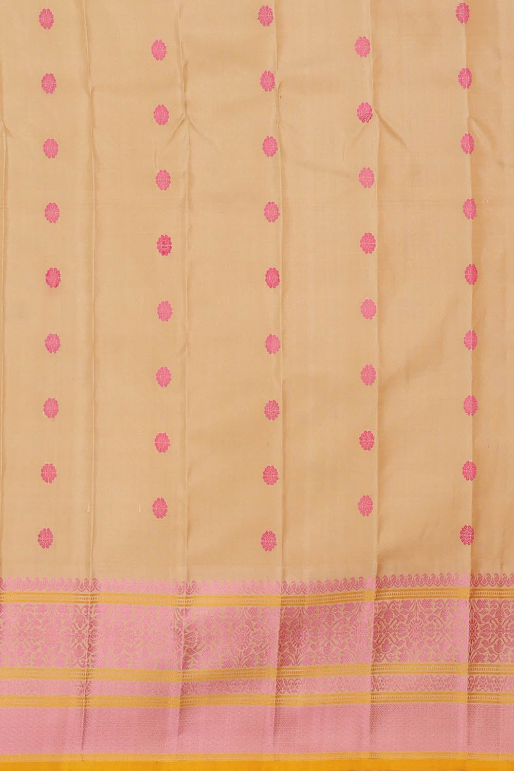 Image of Yellow Gadwal Silk Saree