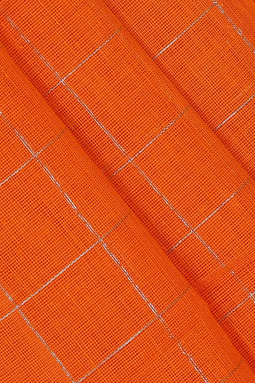 Image of Orange Cotton Saree