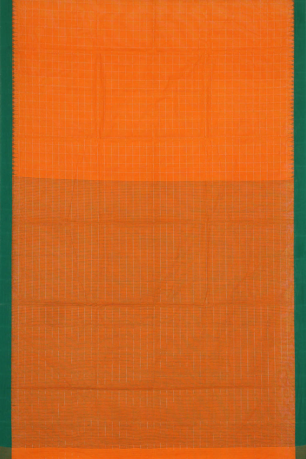 Image of Orange Cotton Saree