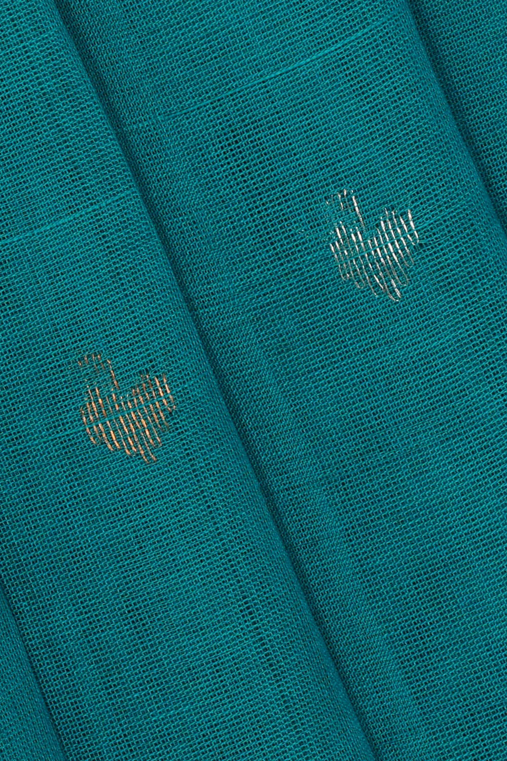 Image of Teal-Blue Cotton Saree