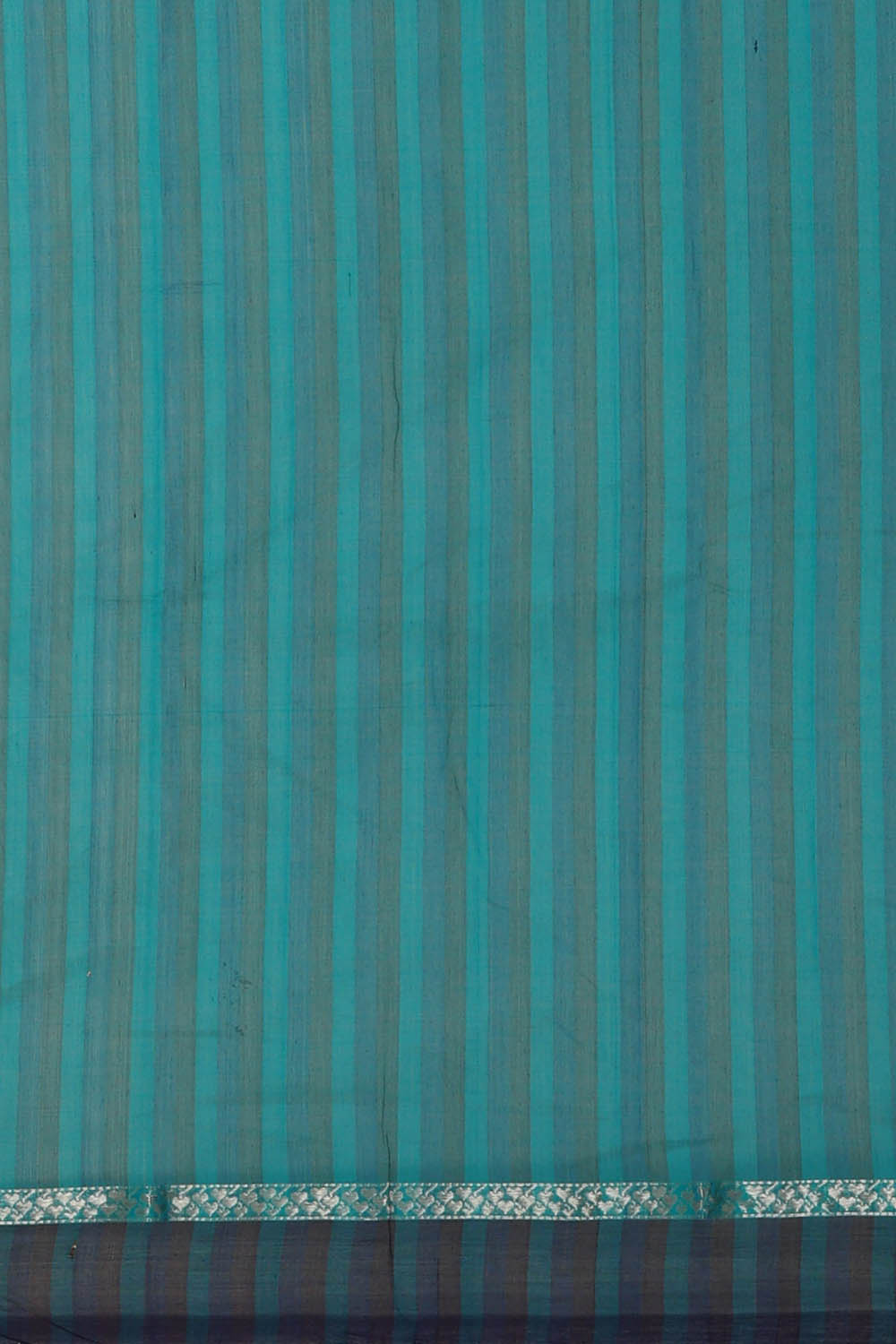 Image of Teal-Blue Cotton Saree