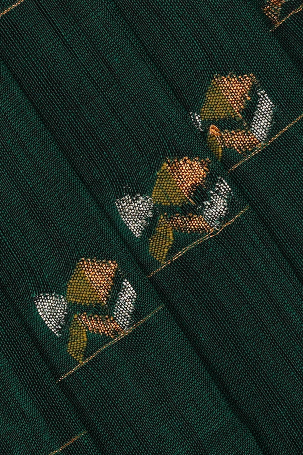 Image of Bottle-Green Cotton Saree