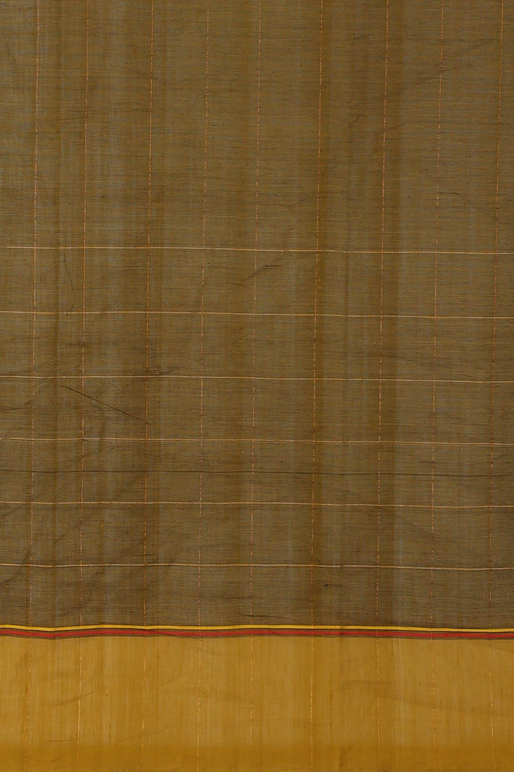 Image of Bottle-Green Cotton Saree