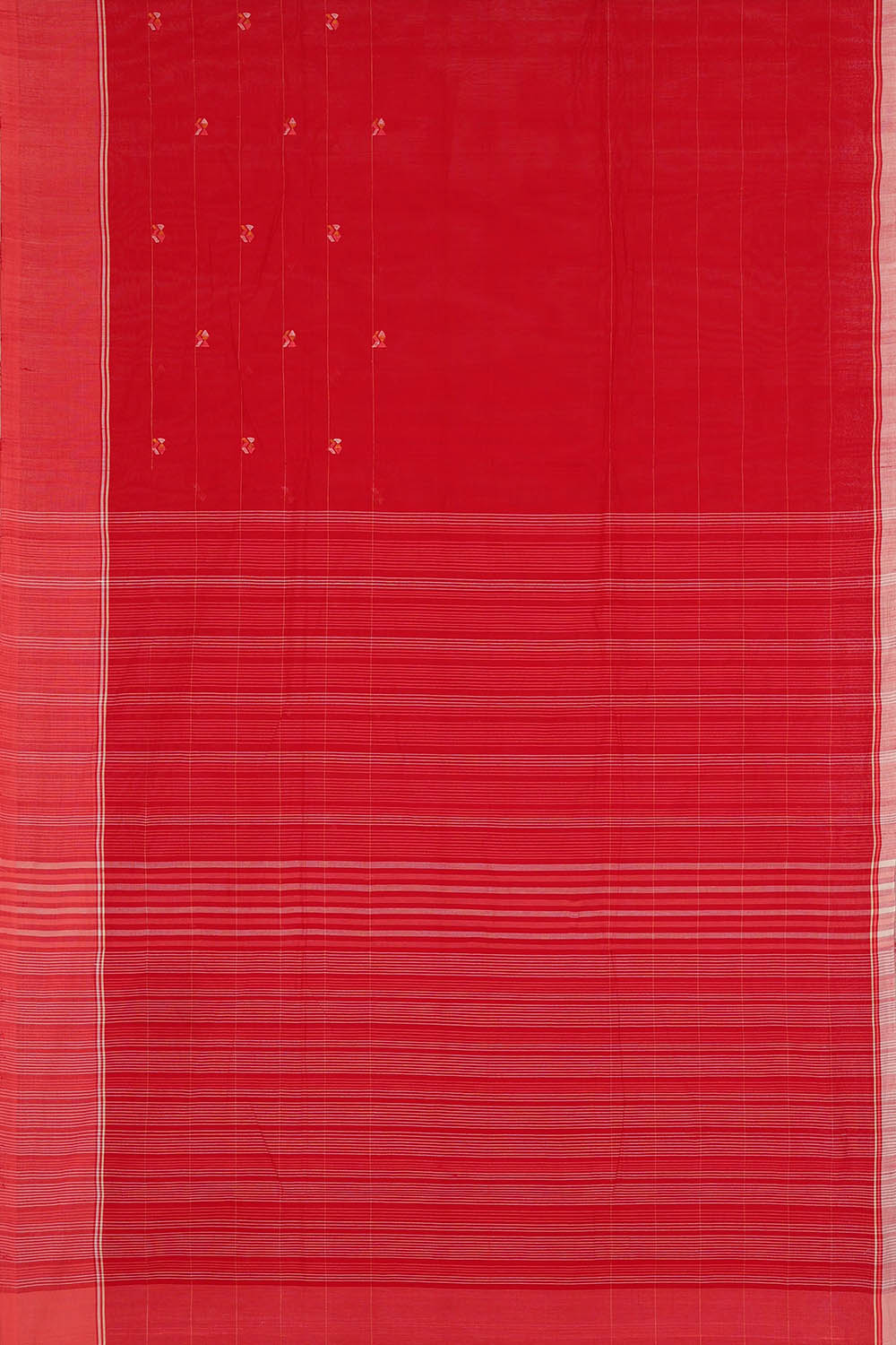 Image of Red Cotton Saree