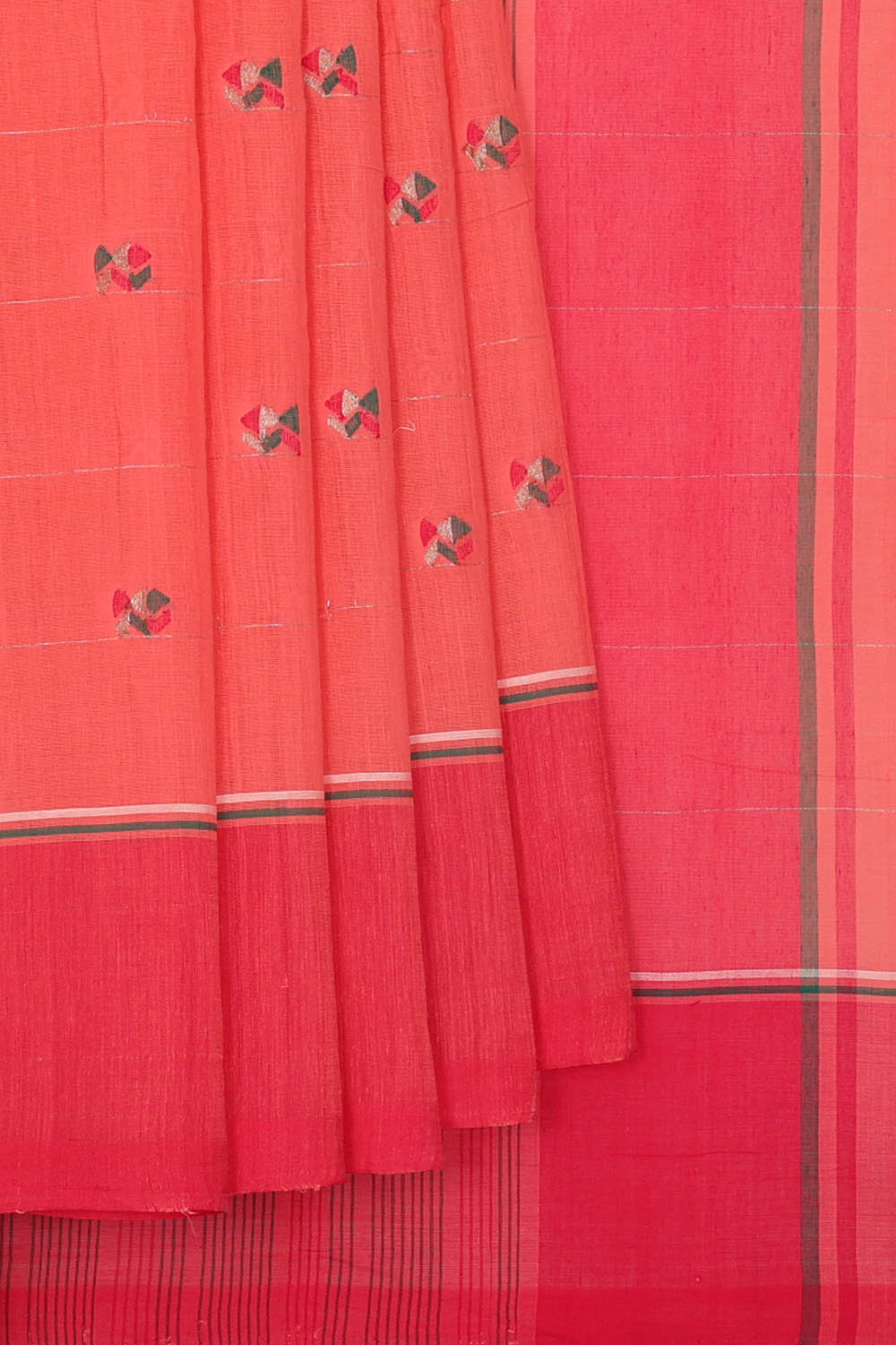 Image of Pink Cotton Saree