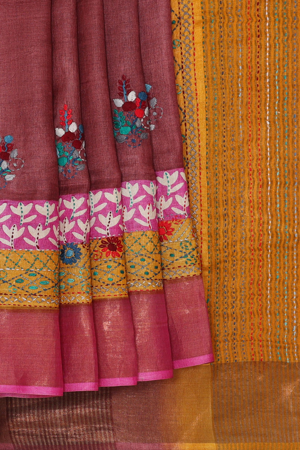 Image of Mauve Embroidery Saree