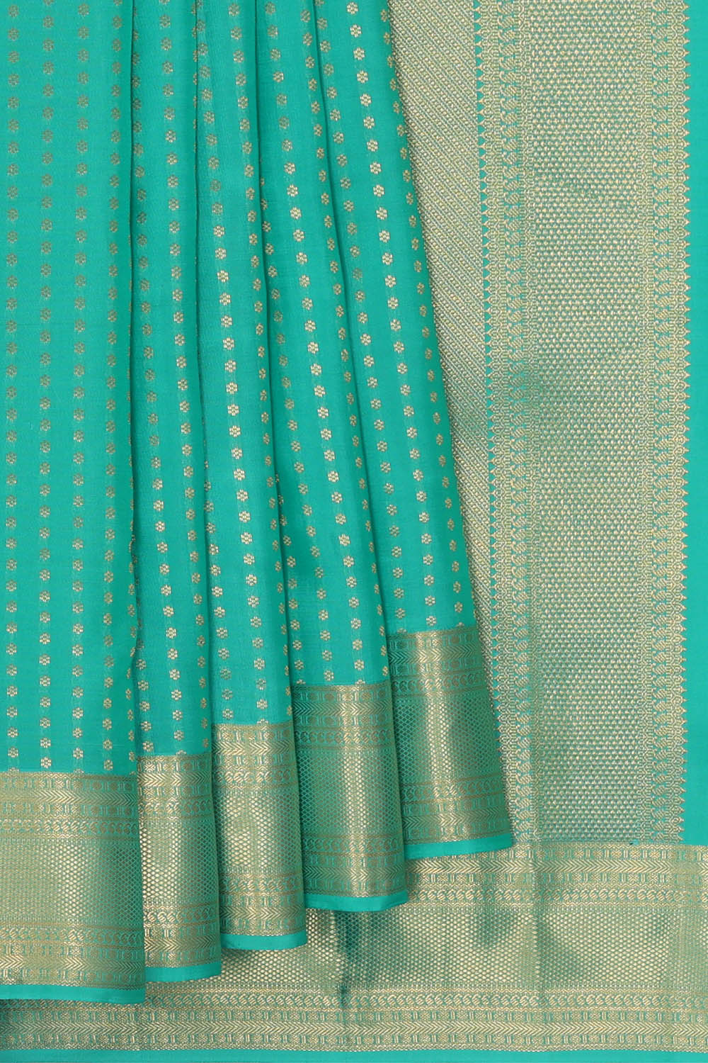 Image of Turquoise Blue South Silk Saree
