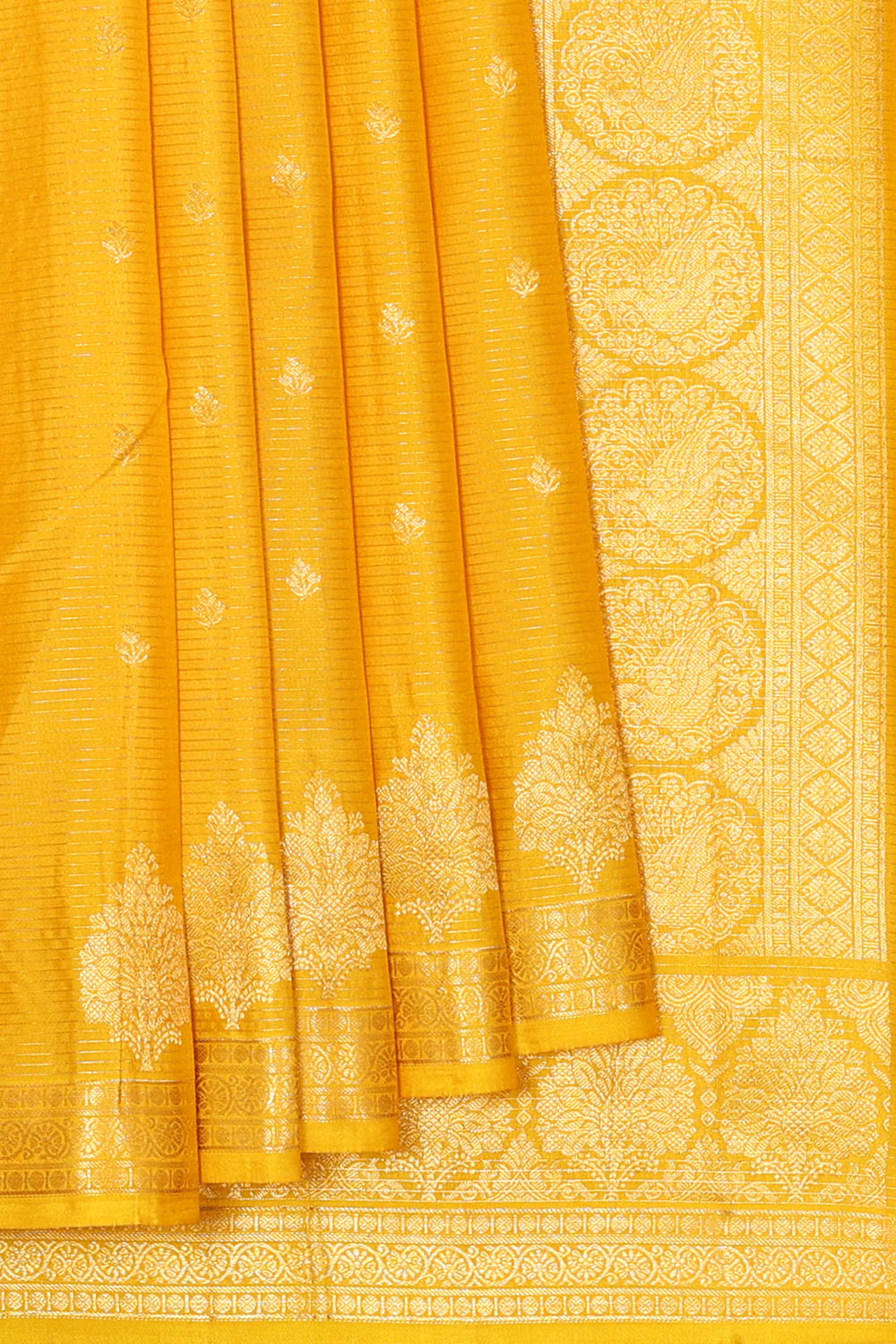 Image of Bright-yellow South Silk Saree
